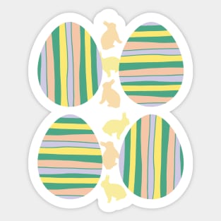 Striped Easter Eggs Sticker